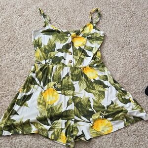 H&M Lemon Print Jumpsuit - Green and Yellow